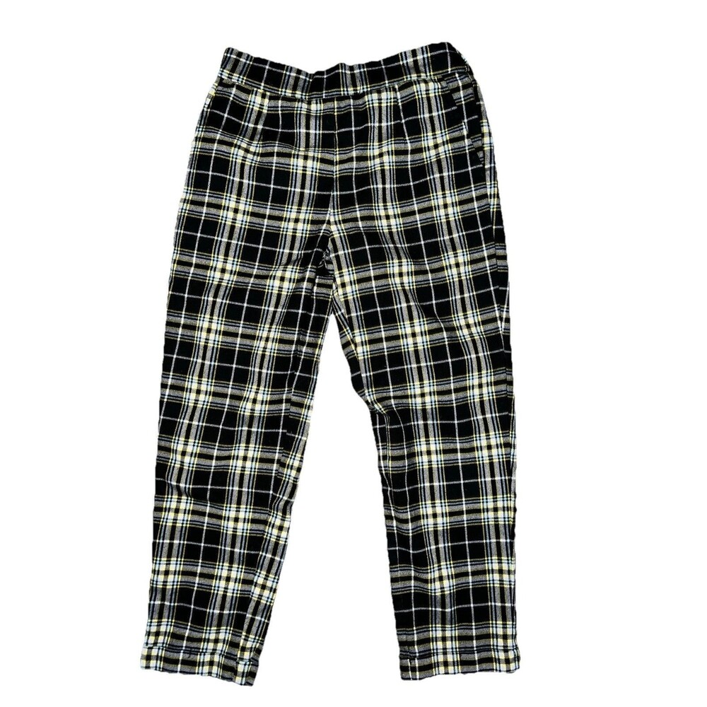 Forever 21 Kids Young Girls 11/12 Plaid Pants Black Yellow White